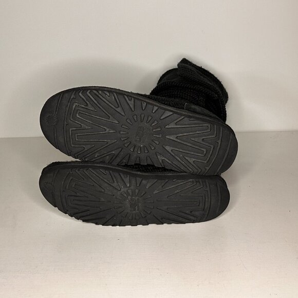 Ugg (5819) Cardy II Black Knit Button Boots Women Size 9 - Picture 6 of 8